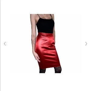 Guess Red Polyester Skirt sz 29 (Perfect for the Christmas Season)